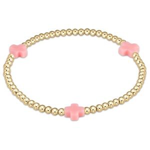 enewton signature cross gold pattern 3mm bead bracelet